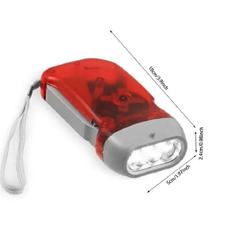 Hand Pressing Dynamo Crank Power Wind Up Flashlight Mini Self Generating Torch LED Camping Lamp Light for Outdoor Home