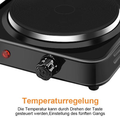 [EU Stock] 1000W/2000W electric stove portable kitchen hob, 5 level adjustable thermostat,Anti-Slip Mat electric stove