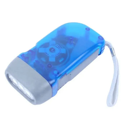 Hand Pressing Dynamo Crank Power Wind Up Flashlight Mini Self Generating Torch LED Camping Lamp Light for Outdoor Home