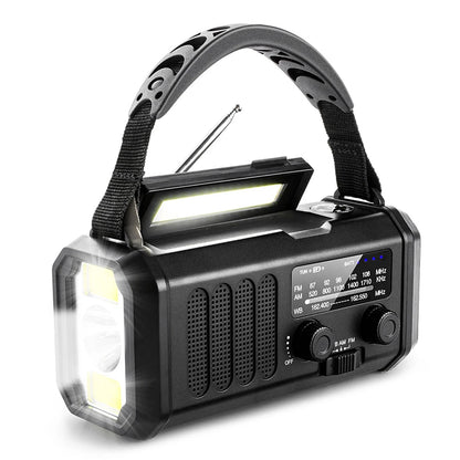 10000mAh Emergency Radio Solar Hand Crank Generator AM/FM Portable Radio SOS Alarm Power Bank Charging Radio with LED Flashlight