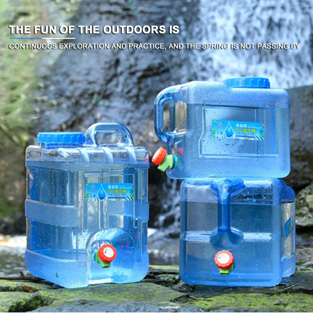 7.5/10/15L Large Capacity Pure Water Buckets Container With Faucet Portable Driving Water Tanks Emergency Water Storage