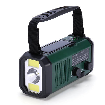 10000mAh Emergency Radio Solar Hand Crank Generator AM/FM Portable Radio SOS Alarm Power Bank Charging Radio with LED Flashlight