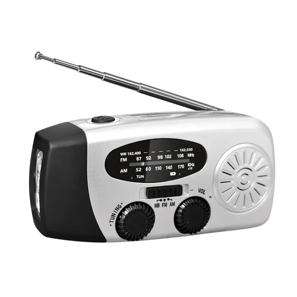Multifunctional Portable Hand Crank Power Generation Emergency Radio Solar Disaster Prevention FM AM WB NOAA Power Bank