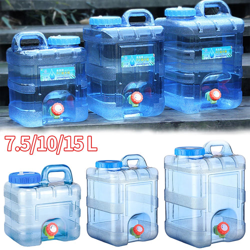 7.5/10/15L Large Capacity Pure Water Buckets Container With Faucet Portable Driving Water Tanks Emergency Water Storage