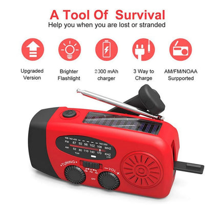Car Portable Disaster Prevention Multifunctional Radio Emergency Radio Hand cranked Generator for Mobile Phone Charging